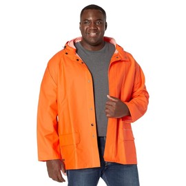 Helly-Hansen Workwear Mandal Waterproof Jacket for Men - Adjustable Hood, PVC-Coated Protective Windbreaker & Rain Coat - 290 Dark Orange - X-Large