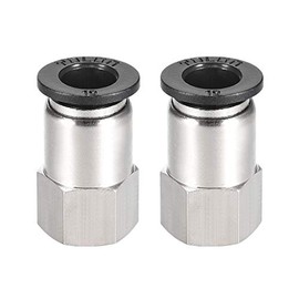 sourcing map Push to Connect Tube Fitting Adapter 10mm Tube OD X 1/4BSPT Female Straight Pneumatic Connecter Pipe Fitting 2pcs