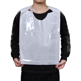 MGTECH 100pcs Disposable Bibs for Adults, Crab Bibs Crawfish Bibs Lobster Bibs Shrimp Boil Bibs for Seafood Boil Party Supplies