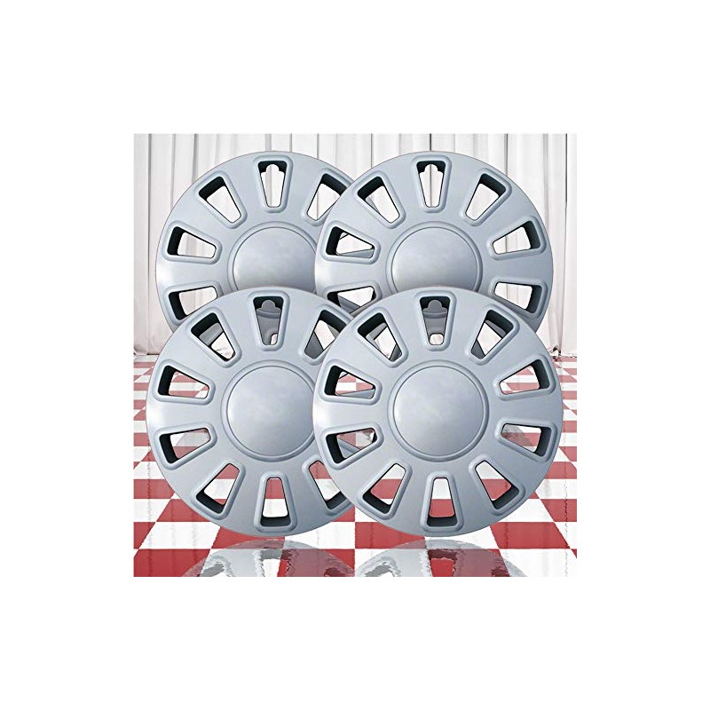 Brighter Design Set of 4 17" Silver 10 Spoke Hubcaps