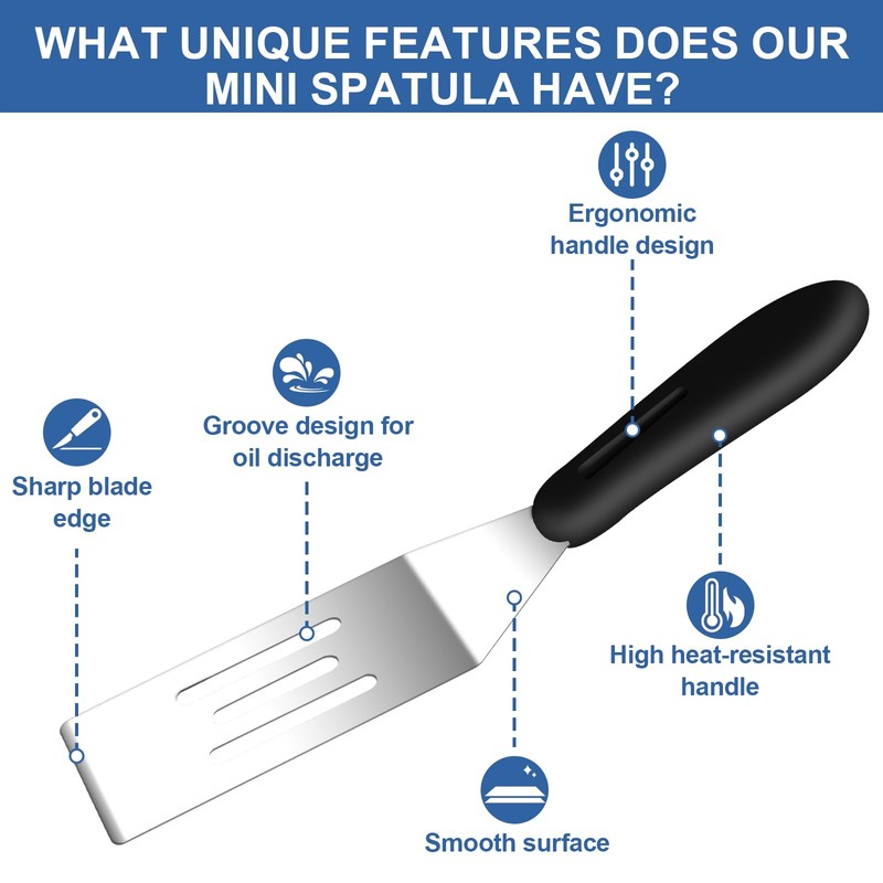 Small Spatula 2Pieces, Stainless Steel Spatula Set, Metal Spatulas for