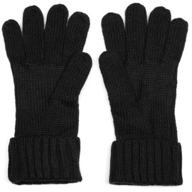 styleBREAKER Women’s Warm Cable Knit Gloves with Double Cuff 09010009 - black