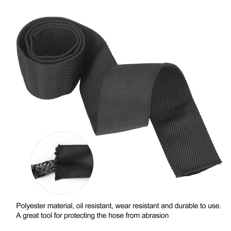Winch rope protector,Polyester Winch Rope Protective Sleeve Black Universal for