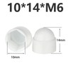 Globellapro Hex Nut Cover, 50 Packs, M6*10*14mm, Plastic, White, Nut
