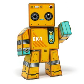 Box Buddies Box Figure 01 BX-1 - Make Your Own Poseable Robot Paper Toy - Paper Craft for Kids, Pocket Money Toys, Stocking Fillers