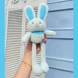The Rabbit That Can Pull Its Ears, Plush Toy With Retractable Ears, Birthday Gift For Girls,Cute And Funny,Chinese:_WHITE