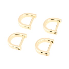MILISTEN 4Pcs U Shape Horseshoe D Rings Screw in D-Rings DIY Leather Craft Purse Keychain Luggage Accessories (Golden)