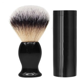 Shaving Brush Rich Lather with Plastic Box for Travelling Bristle Travel Brush for Male Grooming, Barbers and Salon. Wet Shaving Brush for Men Using with Shaving Cream & Soap (Black) (Plastic Box)