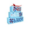 Red White and Boom Wood Block Shelf Sitter – Patriotic