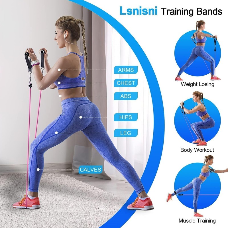 Peacafulife 200 Lbs Resistance Bands Set, Exercise Bands with Door