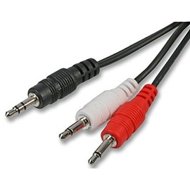 3.5mm Mini Jack Stereo Plug to 2 x Mono Plugs Audio Splitter Lead Cable - 1m