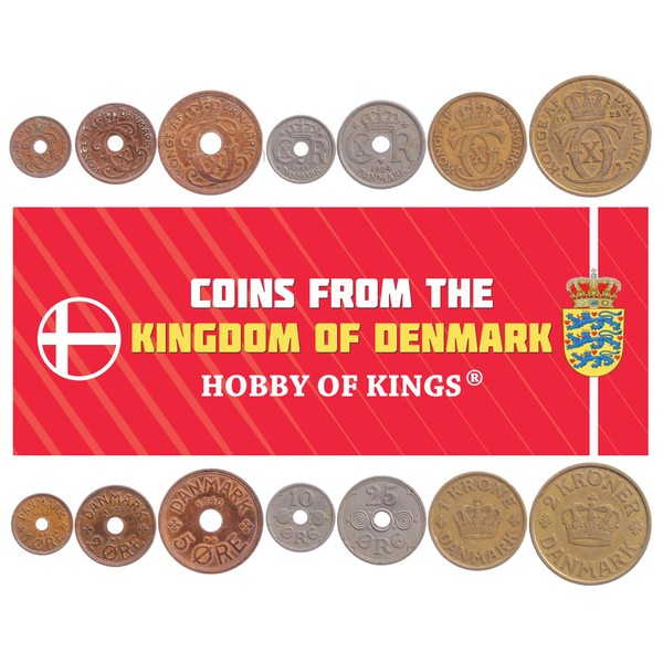 HOBBY OF KINGS 7 Coins from Denmark | Danish Coin