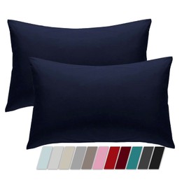 Adam Home Cotton Rich Pillow Protectors Pillowcases Pack Of 2 Hotel Quality Premium Touch Comfort Pillow Encasements Pillow Cases 2 Pack Long Lasting Soft & Comfortable Pillow Cases 50x75 cm Blue