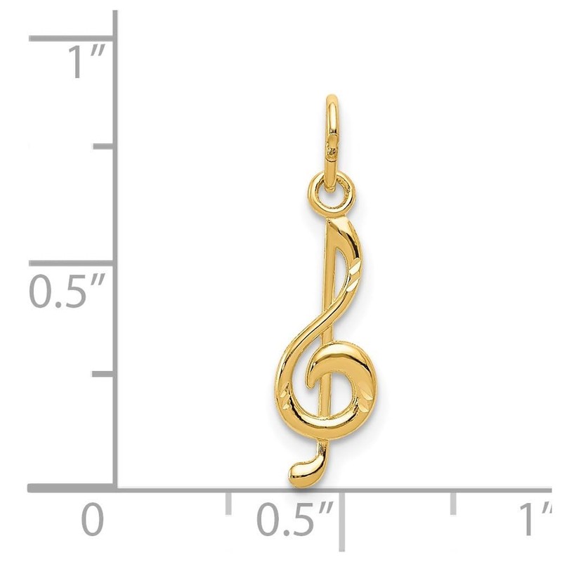 Auriga Fine Jewelry 14K Yellow Gold Music Note Pendant (L-