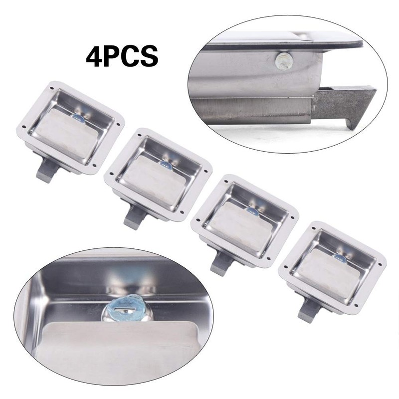 DOONARCES 4Pcs Trailer Paddle Toolbox Lock Stainless Steel Truck Tool