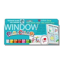 PlayColor 936010 Coloured Pencil Box 12 Fixed Tempera Colours Window One X12 Multicolour Pack of 12 (Pack of 1)