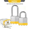 HZSY Padlocks Keyed Alike, Pack of 24, Laminated Steel Keyed