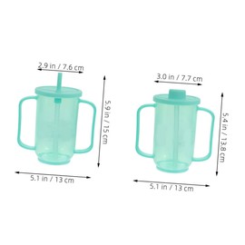 Outanaya 2pcs Spill Nursing Cups for Elderly with Ergonomic Feeding Drinking Cups for Disabled Patients for Water and Porridge