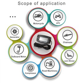 Digital Tachometer, Motorcycle, Engine Tachometer, Easy to Wear and Highly Versatile. Can be used for industrial engines such as mowers and snowblowers, and other two-wheeled and four-wheel