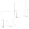 QWORK® 2 Pack A5 Acrylic Freestanding Brochure, Flyer Stand, Transparent
