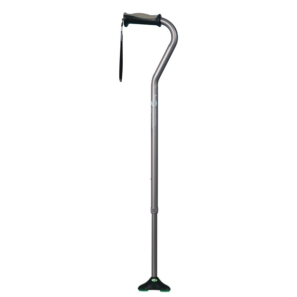 Hugo Mobility 731-858 Adjustable Offset Quadpod Walking Cane with Ultra Stable Cane Tip, Smoke