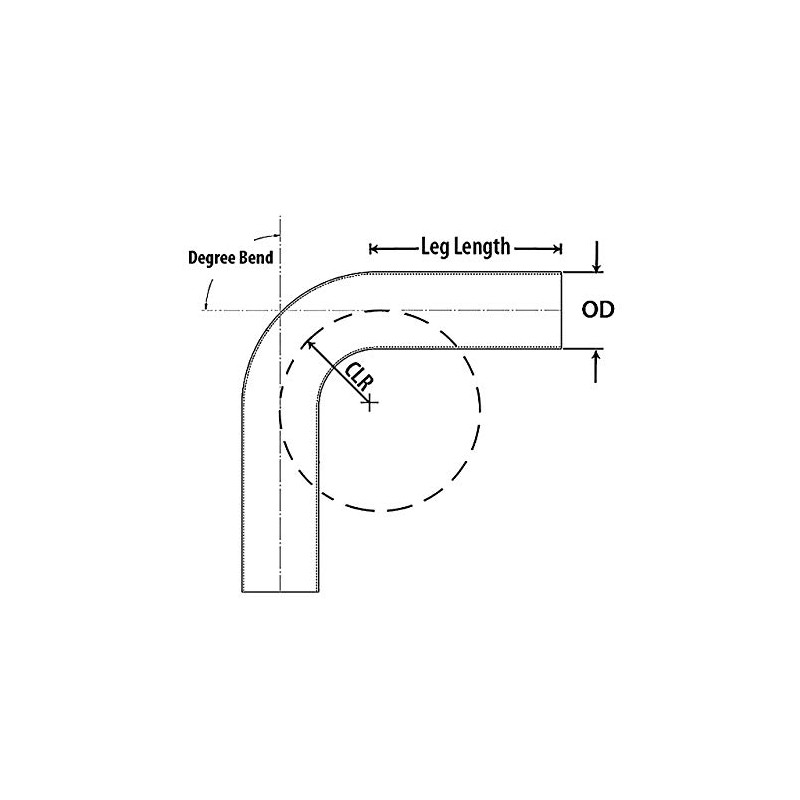 HPS AT60-175-CLR-2 6061 T6 Aluminum Elbow Pipe Tubing, 16 Gauge,