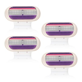 4 Packs Snap Razor Refills Compatible with Venus, Razor Blades, Snap Razor Refill Blades, Blades for Women Refill, 3-Layer Snap Razor Heads, Enhanced Smooth Shaving Performance (Pink)