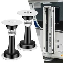 HIFOR RV Magnetic Door Stop - RV Door Holder Latch for Camper, Trailer, Motorhome, Boat Compartments, Cargo -Durable and Easy to Install (4 Inch, Black, 2 Pack)