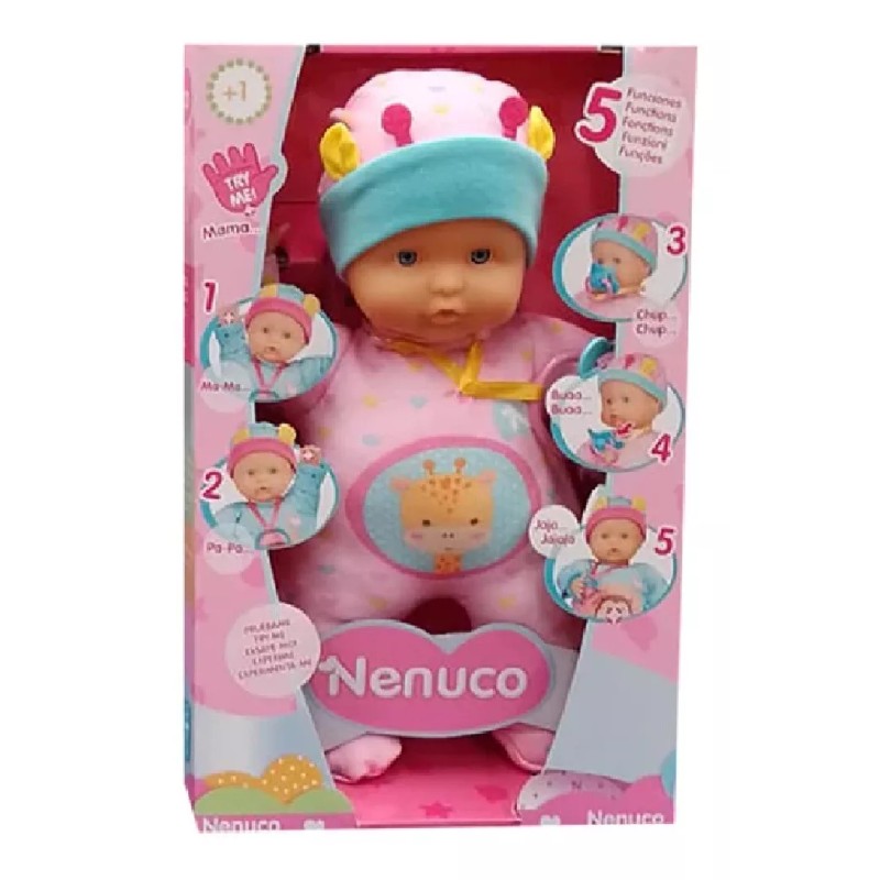 Nenuco Bebé 5 Funciones, Habla, Ríe, Llora, Chupa, Blandito