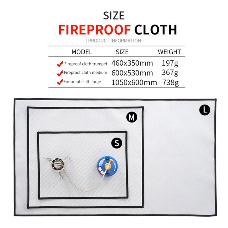 Outdoor Camping Fireproof Cloth Picnic Barbecue Heat Insulation Pad Flame
