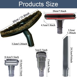 Vacuum Accessories & Attachments for Dyson Ball Animal 2, 3, DC58 DC59 V6 V7 V8 V10 V11 V15 - Horse Hair Articulating Hard Floor Tool & Dust Brush Attachment Kit - HouseHold Cleaning Tool Kit