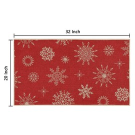 Haperlare Christmas Decorative Doormat 20x32 Snowflake Welcome Mat Merry Christmas Entrance Doormat Non Slip Doormat for Indoor Outdoor Living Room, 20" x 32"