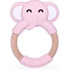 Chummies | Mordedor Elefante de Silicona y Madera (ROSA)
