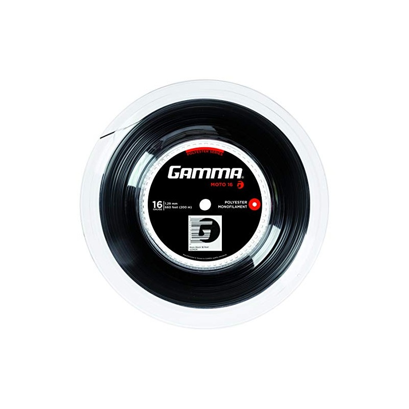 Gamma Unisex's Moto String Reel-Black, 1.29 mm
