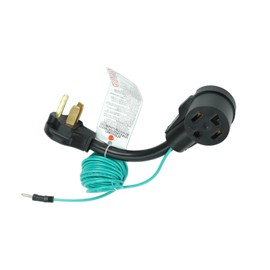 4 Prong to 3 Prong Dryer Plug Adapter Cord with External Green Ground Wire, NEMA 10-30P to 14-30R Dryer Adapter, STW 10AWG, Fits Most Dryer Outlets Installed in Homes