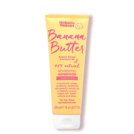 Umberto Giannini Banana Butter Nourishing Superfood Conditioner, Vegan & Cruelty Free Moisturising Formula for Dry, Textured or Frizzy Hair, 250 ml