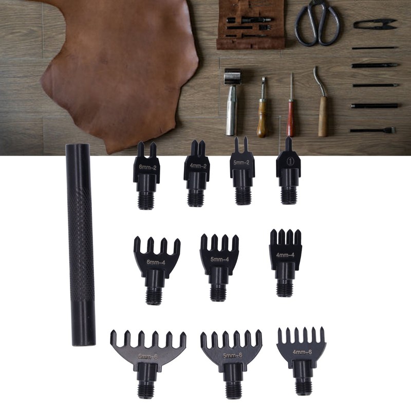Leather Hole Punch 10 Punch Tips High Carbon Steel Wear