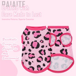 Adorable Pink Leopard Dog Shirt: Lightweight Polyester Cartoon Puppy Vest, Small Medium & Large Dog T-Shirt, Summer Pet Clothes, Cute Dog Apparel, Breathable Dog Tank Top 3XL