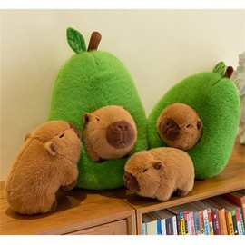 Champracer Capybara Plush Toy, Avocado Capybara Plush Toy, Simulation Capybara Cuddly Toy, Gift for Children, Girls, Boys (35 cm)