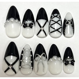 Black Swan Nail Tips - Change Size / 블랙 스완 네일팁 - 사이즈 변경 X
