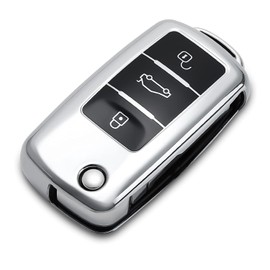 QBUC QBUC Autoschlssel Hlle fr VW, TPU Staubdicht Schlsselbox Autoschlsselschutz,Schlsselhlle Cover fr VW POLO/Santana/Jetta (Silber)
