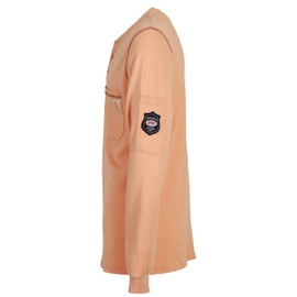 BOCOMAL FR Shirts Flame Resistant Long Sleeve Fire Retardant Henley Shirts - Pink, NFPA2112/CAT2, 7oz
