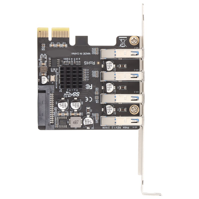 USB 3.0 PCIE Expansion Card PH64 2U/4U VL805 Chip 5Gbps