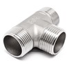 GDFYMI Tee Pipe Fitting, 1Inch Stainless Steel 3 Way Male