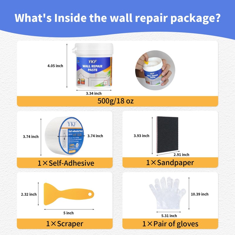 Drywall Repair Kit (18 oz) - Spackle Wall Repair Paste