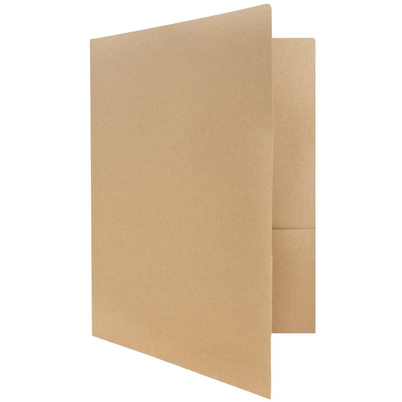 JAM PAPER Premium Matte Cardstock Twin Pocket Folders - Brown