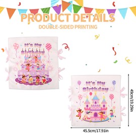 Lyreh 2pcs It's My Birthday Chair Cover, Happy Birthday Kid Seat Covers Classroom Chair Decorations Cupcake Seat Back Decor for Party Home School Office (Pink)