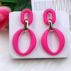 Boho Earrings for Women Clay Acrylic Rectangle Earrings Bamboo Hoop