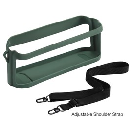 aomajk Silicone Case Cover suitable for Soundcore Motion X600 Portable Speakers Subwoofer Resistant Drop Crash Adjustable Shoulder Strap Mountaineering Hiking Outdoor Travel Carrying (Green)