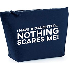 Hippowarehouse I Have a Daughter Nothing Scares Me printed make up cosmetic wash bag 18x19x9cm